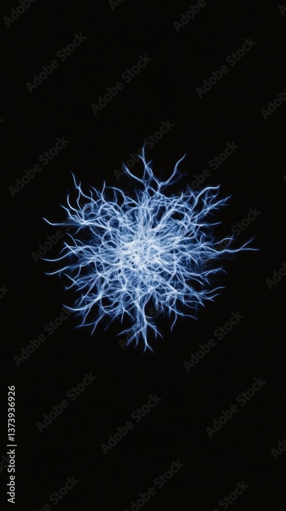 Fototapeta premium Abstract blue light burst on black background