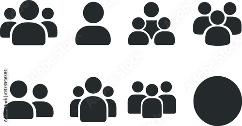 Various silhouettes of people representing social interactions and community gatherings in a minimalistic design suitable for digital media