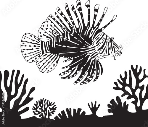 Fish bundle black silhouette