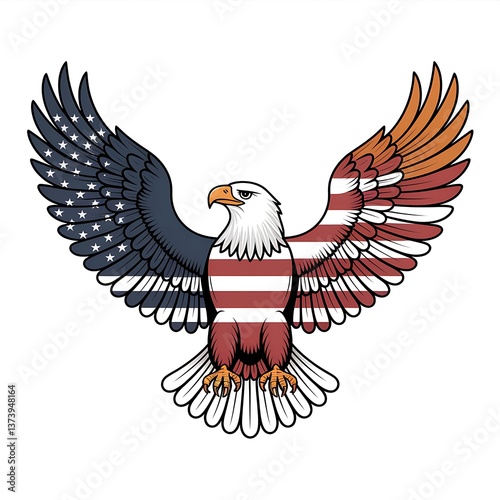 Eagle with usa flag vector and t shirt design 