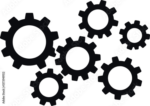 Gears interlocking and creating movement in a mechanics concept illustrating teamwork and innovation