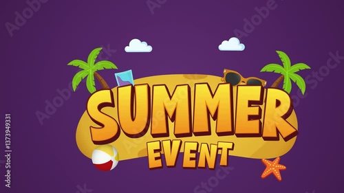 The holiday summer event will launch a 2D animation with palm trees, a sunrise, a star, a ball, and sunglasses.