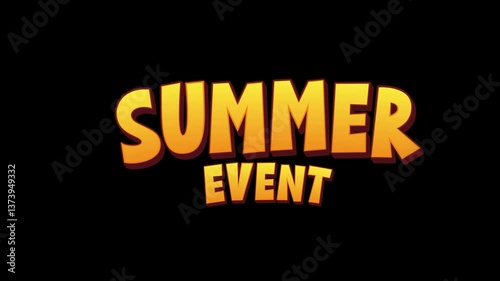 The summer holiday event features a text animation set against a black screen.