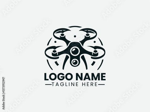 Drone Vector Logo Design, Aerial Drone Logo, Modern Drone Logo