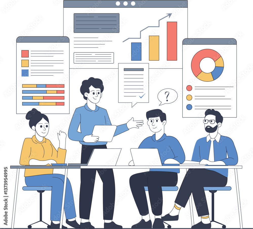 Fototapeta premium Teamwork and Business Strategy in a Meeting
