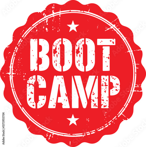 Flat design boot camp stamp