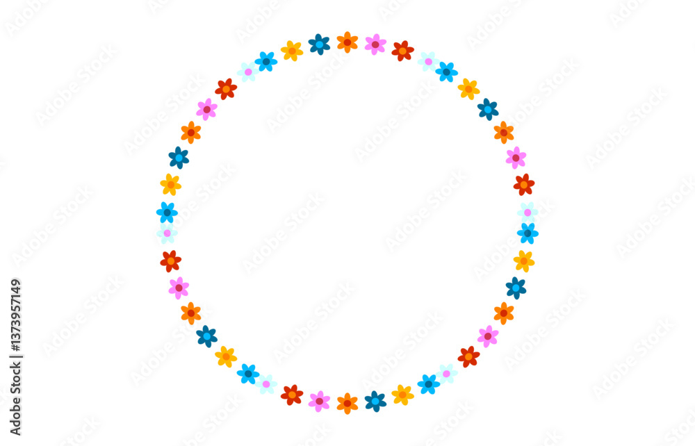 cerchio, fiori, primavera, estate, corona di fiori, cornice, circolare, floreale, cerchio