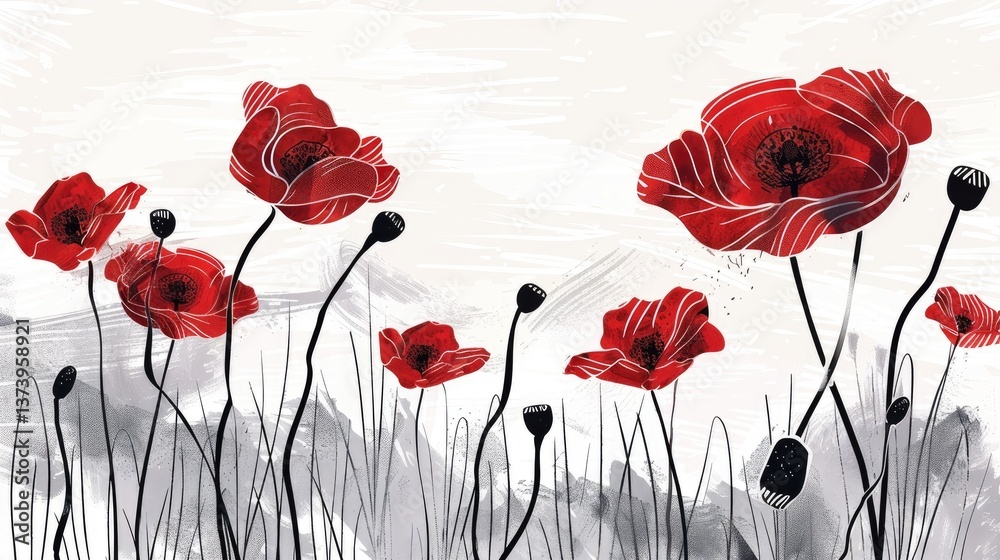 Obraz premium Red poppies 