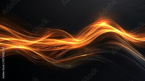 Abstract flames of fire with burning smoke float up on black background. Hot backdrop with burning particles and smoke elements with light effect