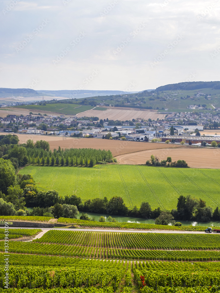 Fototapeta premium Dom Perignon, Cumieres, Champagne, Marne, Frankreich, Europa