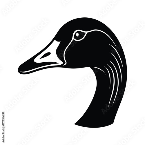 Goose head vector silhouette