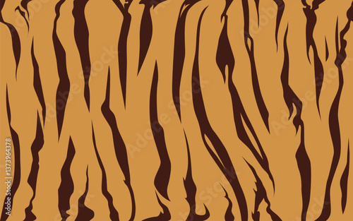 animal skin, tiger stripes, abstract pattern, line background, zebra print, fabric. Amazing hand drawn texture vector illustration. Black brown and orange repeat seamless