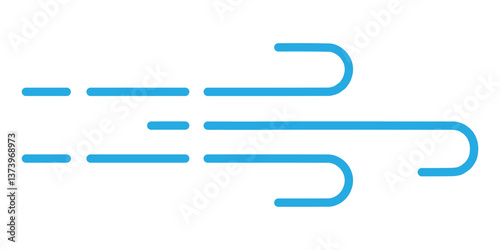 Wind icons. Black line symbols isolated on a white background. Editable stroke. Vector illustration. EPS 10.