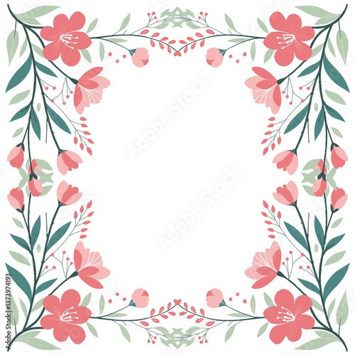 Wallpaper Mural seamless floral pattern in pink, blue and white colors with a bouquet of roses. frame of beautiful flowers and leaves vector design Torontodigital.ca