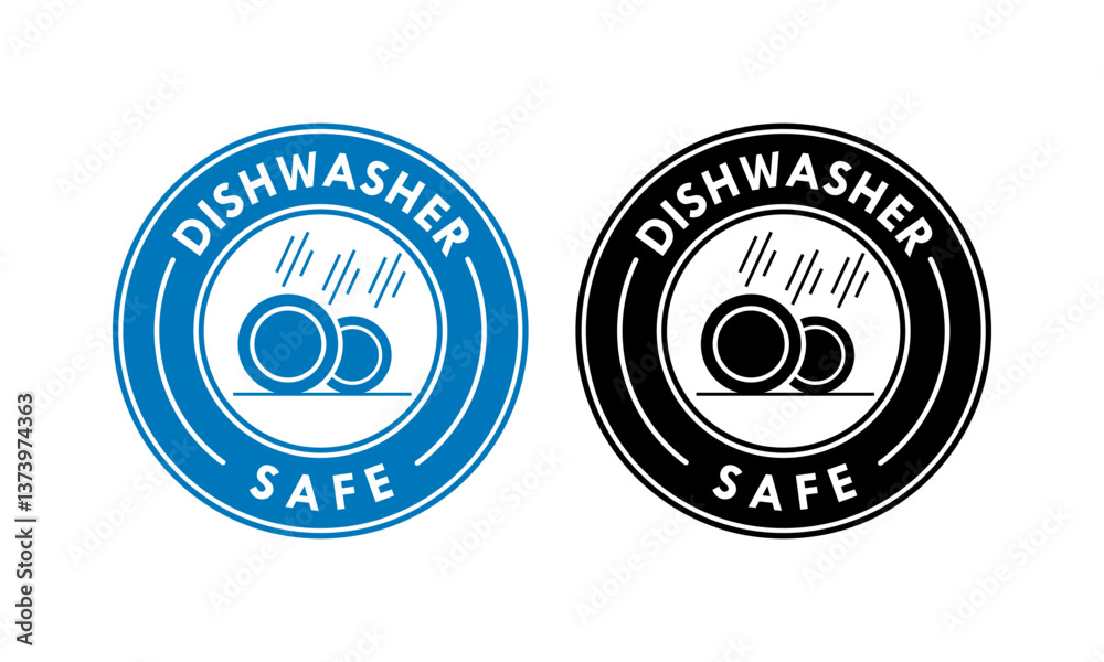 dishwasher safe design logo template illustration