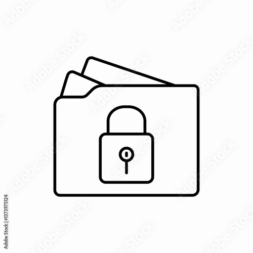 Folder lock icon vector sign