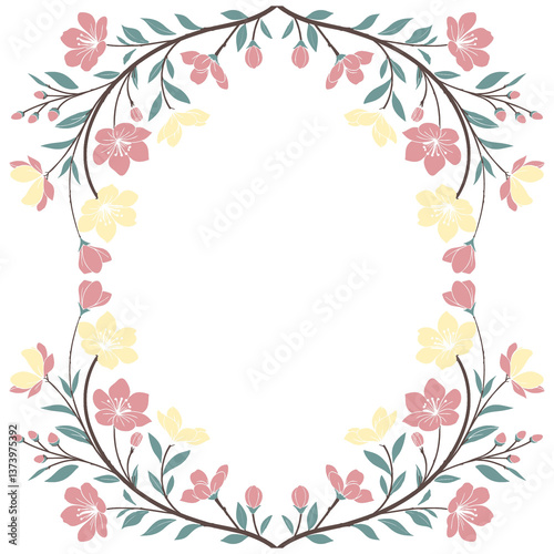 Wallpaper Mural seamless floral pattern in pink, blue and white colors with a bouquet of roses. frame of beautiful flowers and leaves vector design Torontodigital.ca