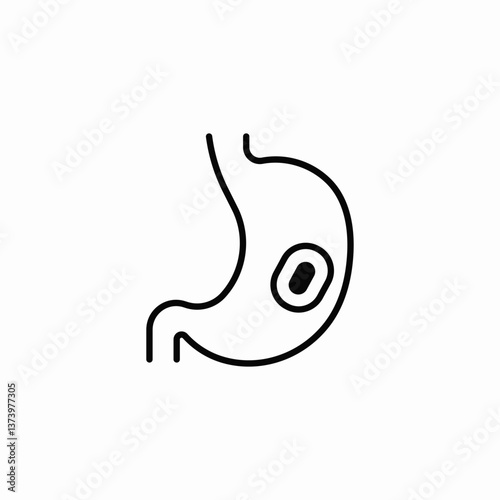 peptic ucler icon sign vector