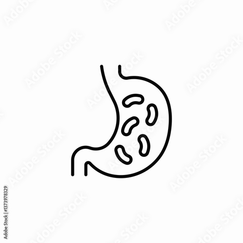 stomach bacteria icon sign vector