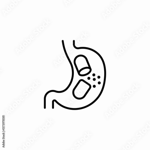 stomach capsule icon sign vector
