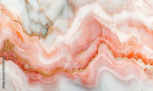 Wallpaper Mural Elegant pink and white marble texture with golden accents for design projects Torontodigital.ca