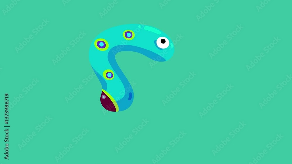 Cartoon caterpillar of butterfly or moth light blue color. Cute ...