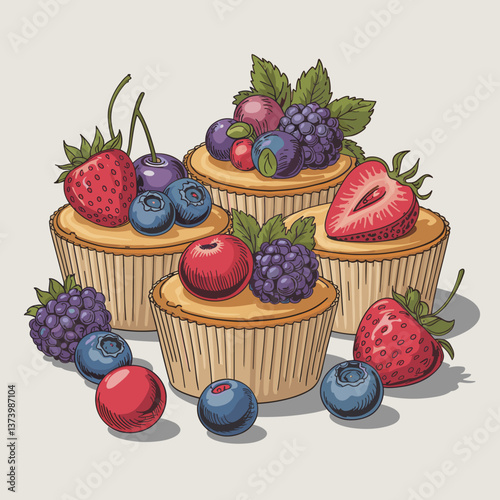 Colorful Mini Fruit Cheesecakes in Cupcake Liners