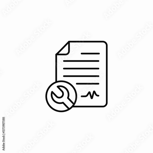 document wrench icon sign vector