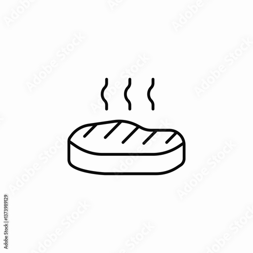 warm steak icon sign vector