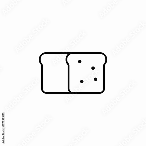 toast bread icon sign vector