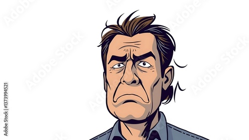 Angry and Stressed Man with Frustration