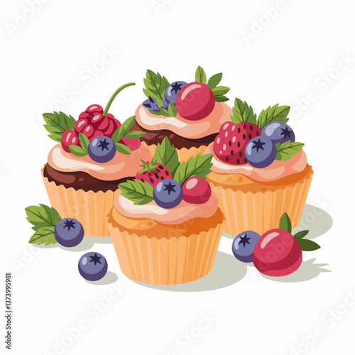 Colorful Mini Fruit Cheesecakes in Cupcake Liners