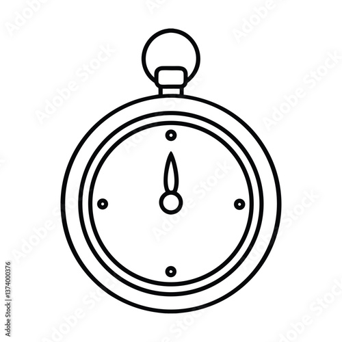 Vector clock icon illustration shows stopwatch and clock time measure
