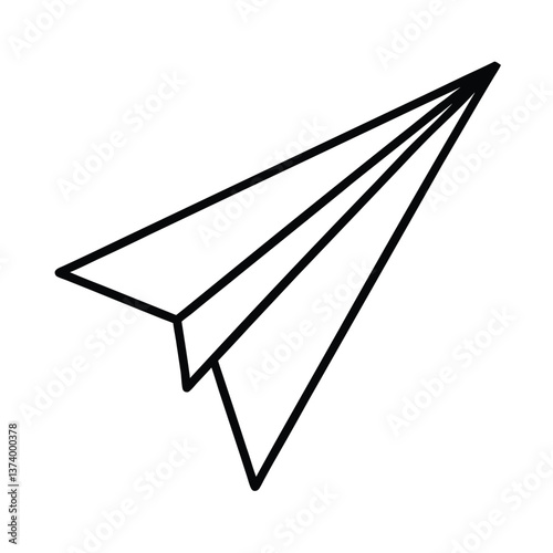 Origami paper plane flies, a symbol of freedom