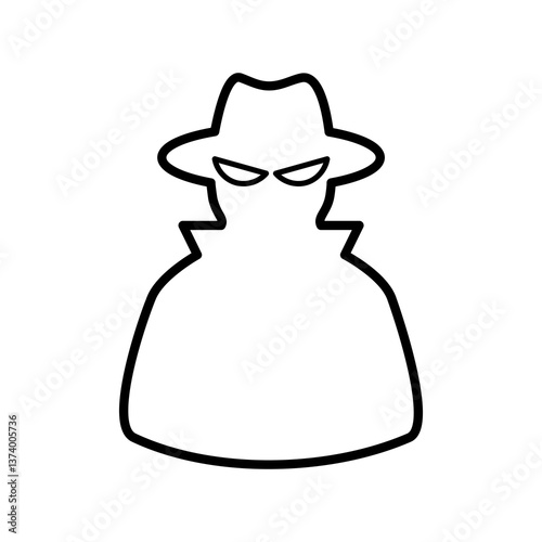 Spy line icon, Hacker icon. flat vector illustration design.