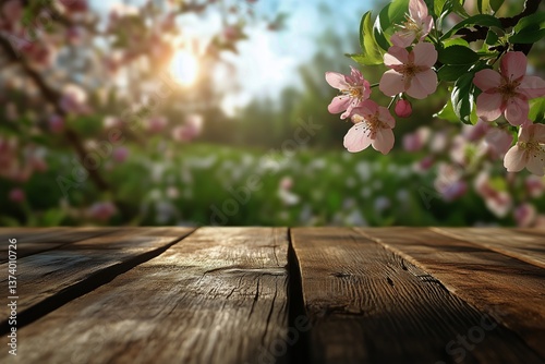 Beautiful Apple Tree Blossoms and Ripe Apples in a Serene Orchard During Spri...