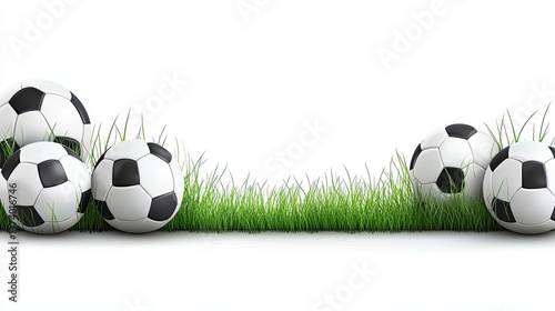 A creative soccer-themed border with soccer balls and grass details, ideal for sports event flyers or team banners.