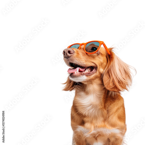 Wallpaper Mural Happy Dog with Sunglasses Enjoying a Sunny Day Outdoors, Smiling Playfully and Exuding Joy Torontodigital.ca