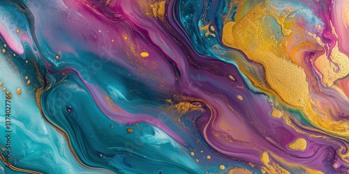 Colorful liquid art: A captivating visual symphony, where vibrant hues dance together to create a seamless display of color and form.
