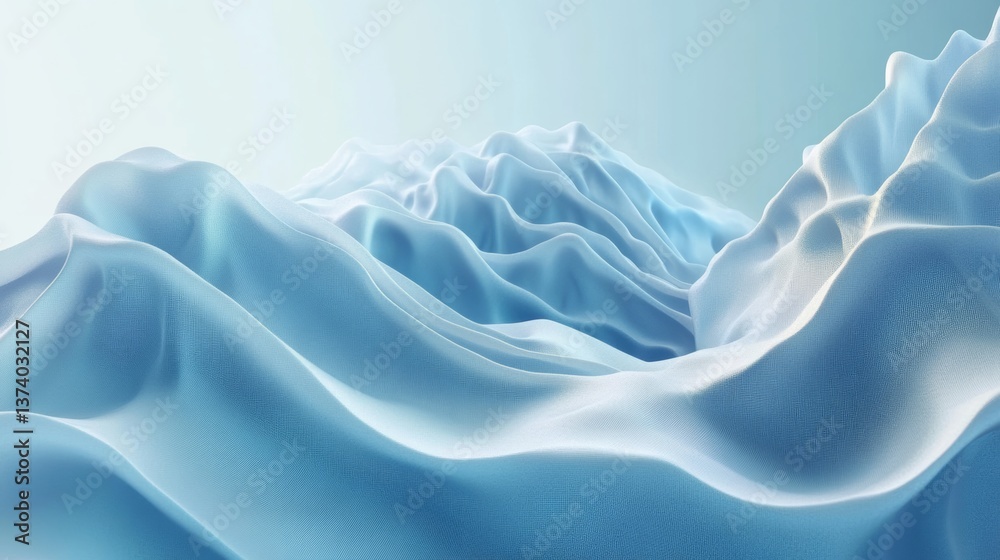 Obraz premium lots of complex sound waves with a dynamic 3D look with a minimal background and blue colour 