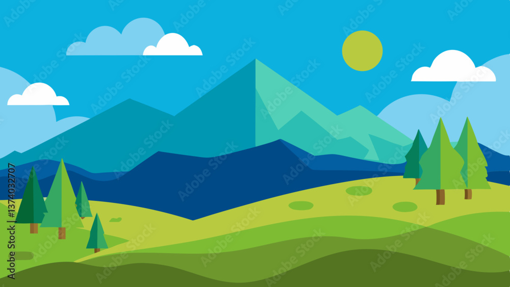 Obraz premium landscape with mountains and trees