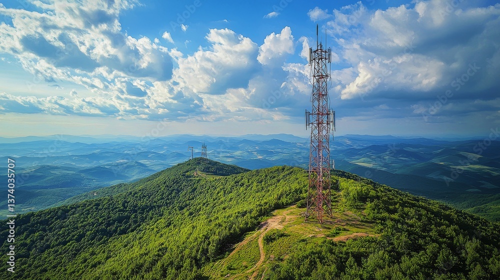 Environmental wind turbines in a forest by the sea are shown in aerial drone footage, featuring a green energy park with VFX augmented reality and online connections Environmental wind turbines in a forest by the sea are shown in aerial drone footage, featuring a green energy park with VFX augmented reality and online connections