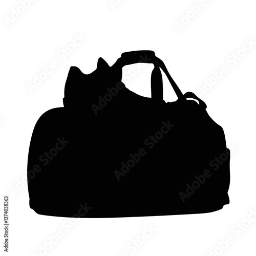 Shadow of gym bag with sneakers, fitness inspiration