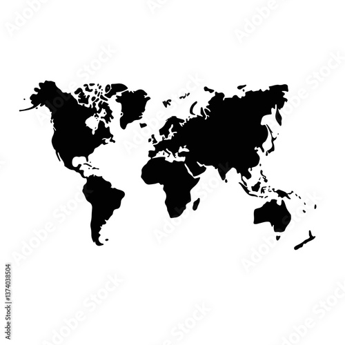 Silhouette world map with travel routes on white background, adventure