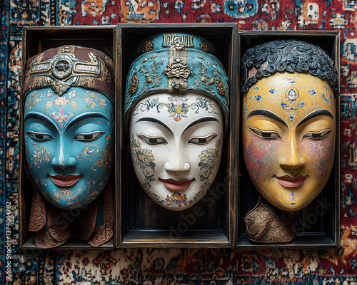  tibetan ritual masks,