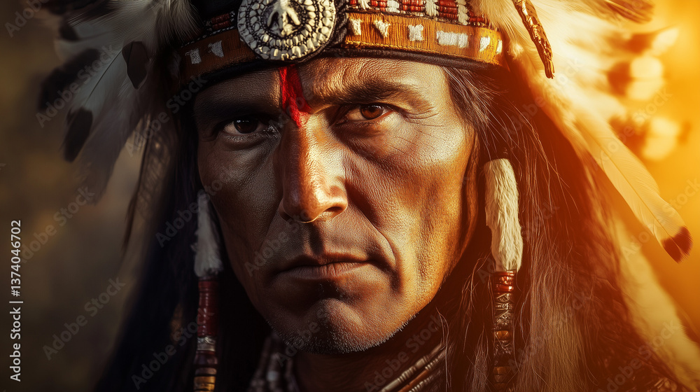 Obraz premium Majestic Portrait of a Royal Indian Warrior