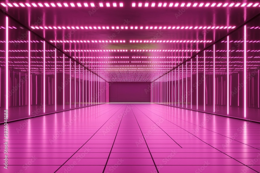 The rendering is a three-dimensional representation of a corridor with a futuristic and lengthy design The rendering is a three-dimensional representation of a corridor with a futuristic and lengthy design