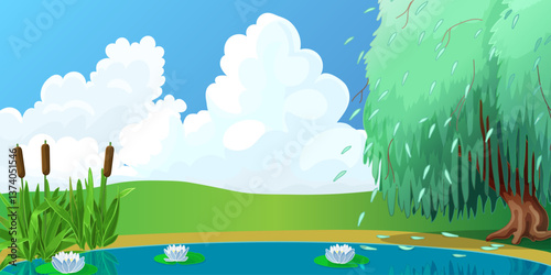 vector cartoon outdoor illustration. Hand drown Baby graphics concept.