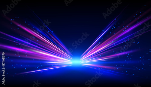 Curved streaks of light a dark background symbolizing motion and high speed upward light trails capture the energy of fast cars perfect for banners
