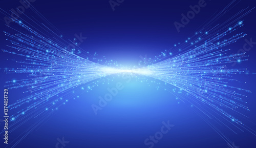 Horizontal speed lines create a connection vector background with futuristic dynamic motion. Blue glowing lines evoke an air flow effect, enhanced by city road scenes and long exposure light trails.